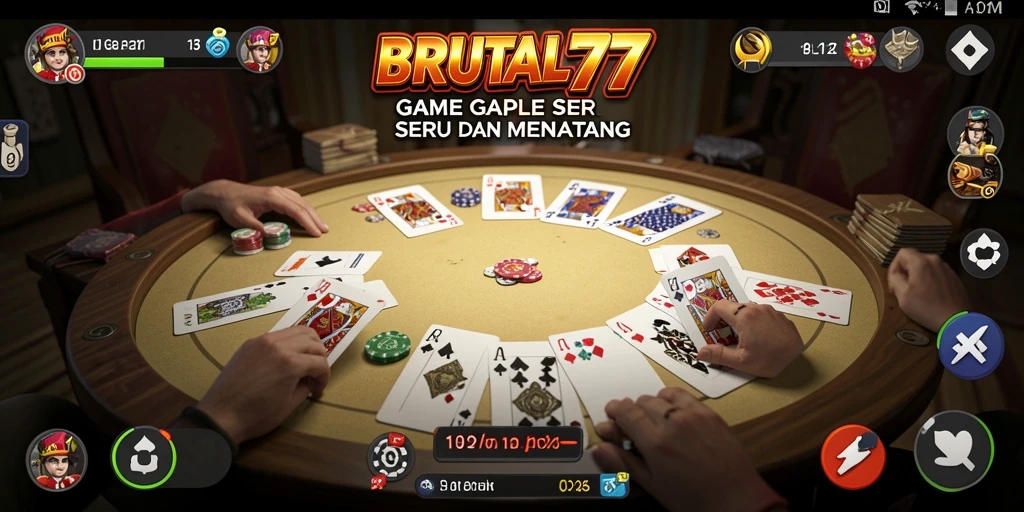 Tampilan gameplay Gaple yang menarik di BRUTAL77.