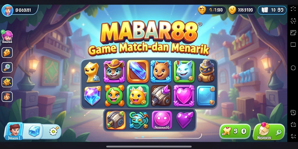 Tampilan screenshot MABAR88 dengan gameplay Match-3 yang seru.