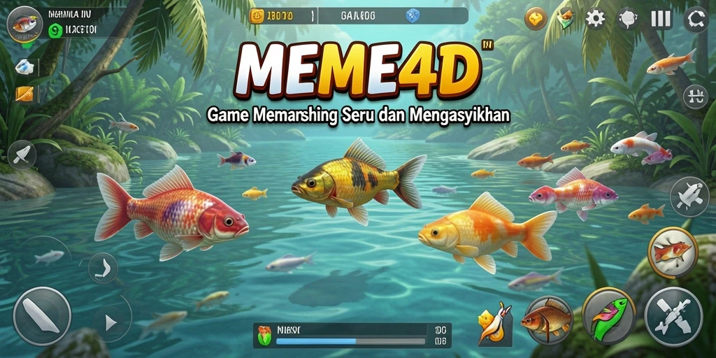 Tangkapan ikan yang menegangkan dalam gameplay MEME4D.