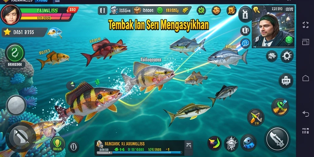 Tampilan menarik dari gameplay Tembak Ikan RAJAWALI55.